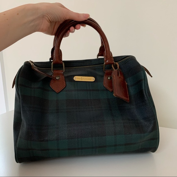 Vintage Polo Ralph Lauren Blackwatch Green Check Speedy Bag - Picture 14 of 14